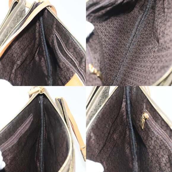 CELINE C Macadam Canvas Shoulder Bag Suede Brown Gold - Picture 12 of 13